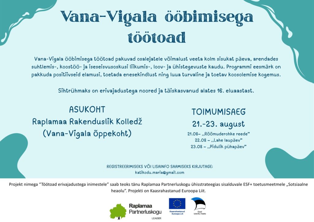 Vana-Vigala ööbimisega töötoad